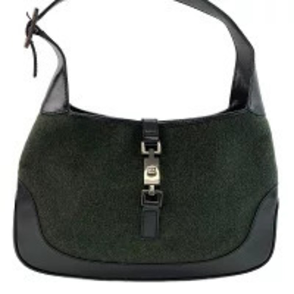 Gucci Wool Jackie Shoulder Bag Green